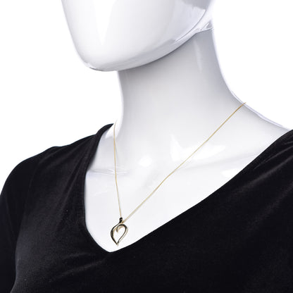 Tiffany 18K Yellow Gold Open Leaf Pendant Necklace 2 of 7