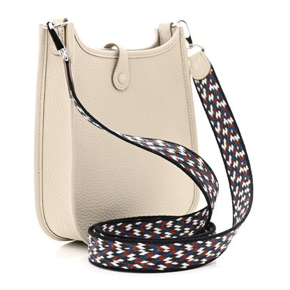 Hermes Taurillon Clemence Zigzag Evelyne TPM Beton Black White Deep Bleu 3 of 11