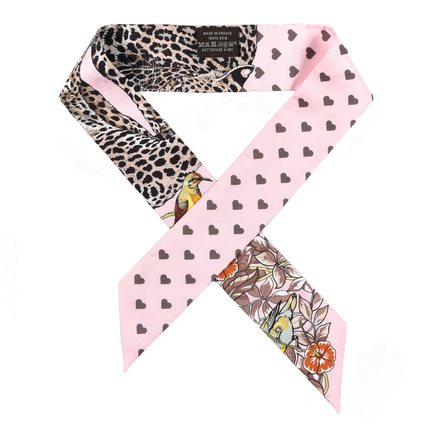 Hermes Silk Jungle Love Love Twilly Rose Pale Etoupe 1 of 4