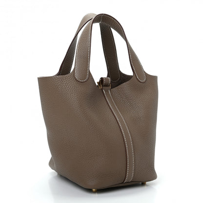 Hermes Taurillon Clemence Picotin Lock 18 PM Etoupe 3 of 10