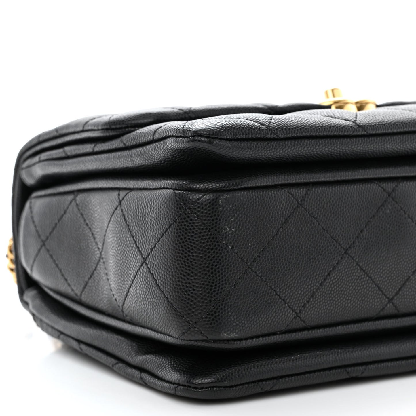 Caviar Quilted Coco First Flap Black