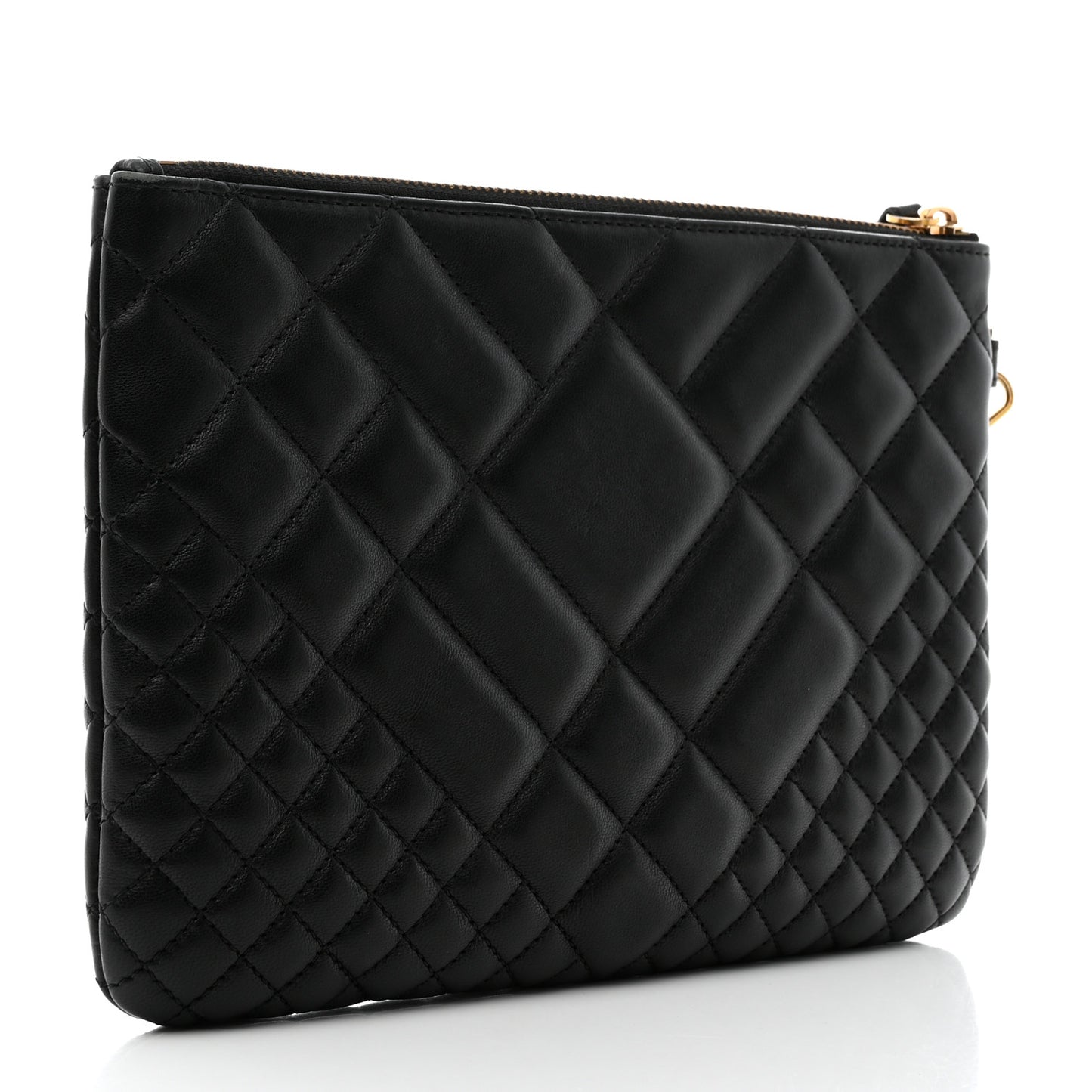 Nappa Quilted Tribute Wristlet Black