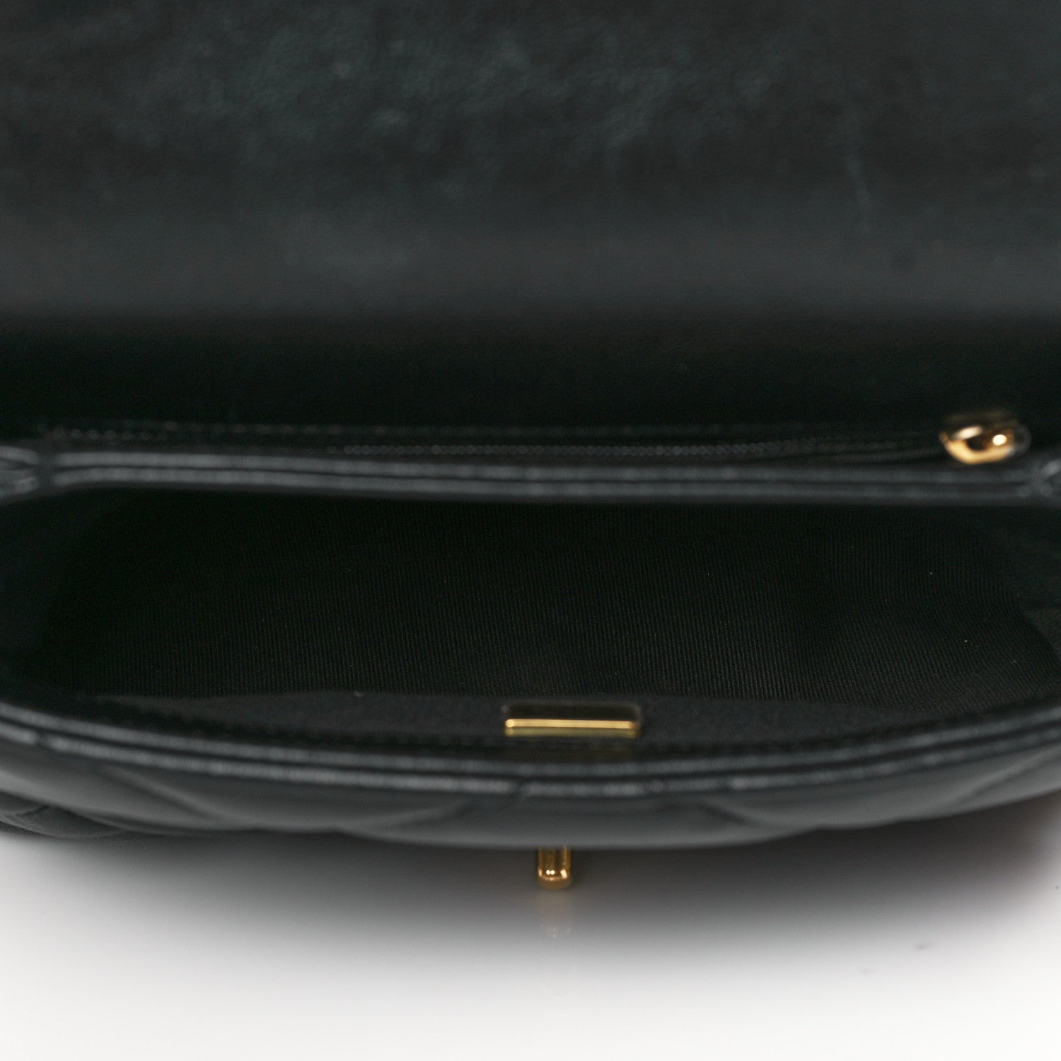 Chanel Lambskin Quilted Small Chain Top Handle Flap Black 5 of 11