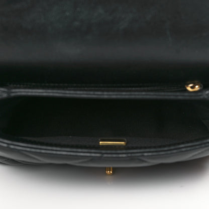 Chanel Lambskin Quilted Small Chain Top Handle Flap Black 5 of 11