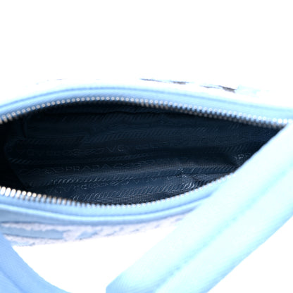 Prada Nylon Embroidered Drill Mini Re-Edition 2000 Bag Sky Blue White 5 of 8