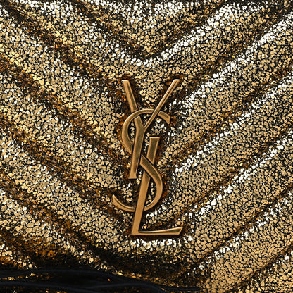 Saint Laurent Crinkled Metallic Calfskin Matelasse Monogram Lou Belt Bag Gold 7 of 9