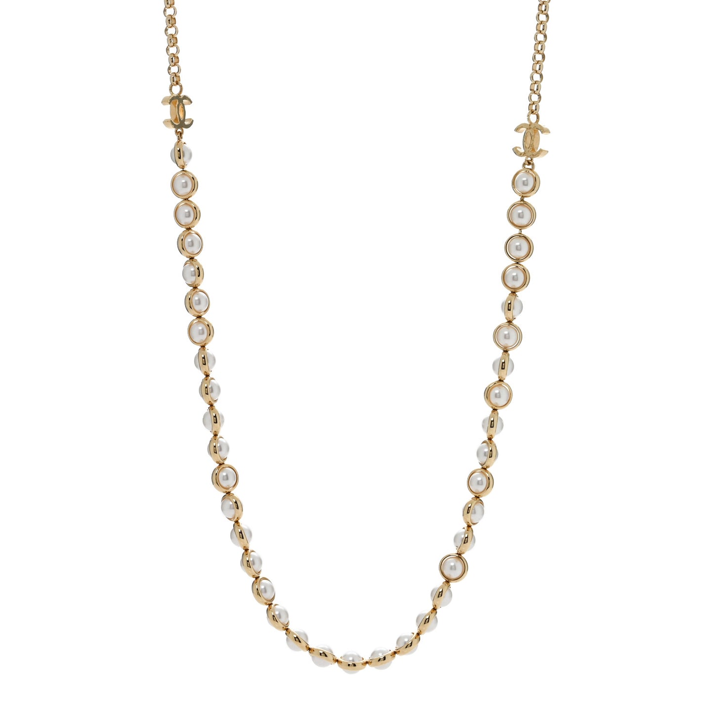Pearl CC Necklace Gold