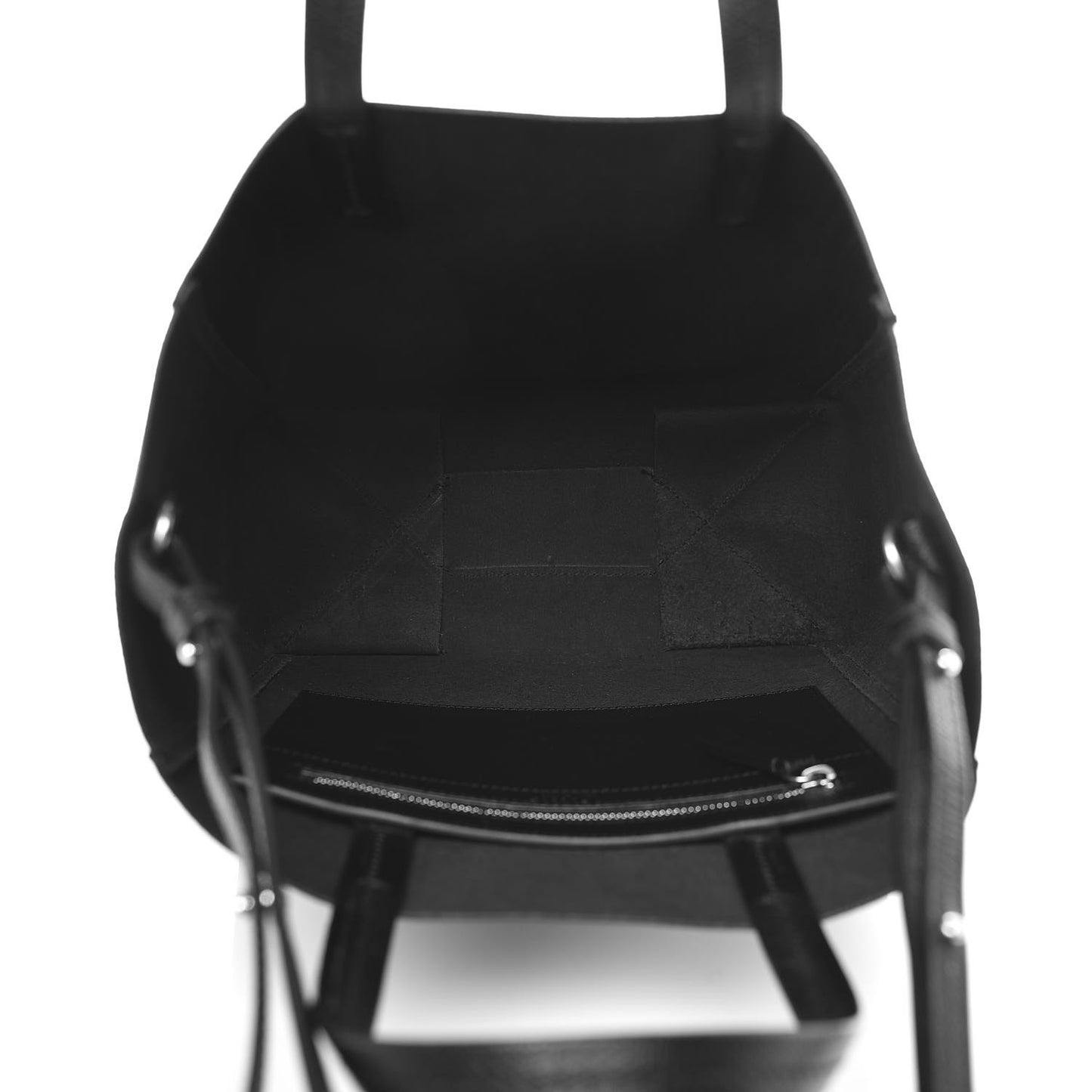 Grained Calfskin Small Vertical Cabas Black