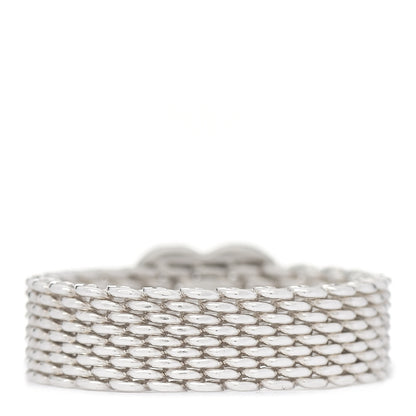 Tiffany Sterling Silver Somerset Mesh Heart Ring 54 6.75 3 of 4