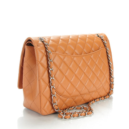 Chanel Caviar Quilted Maxi Double Flap Light Brown 3 of 8