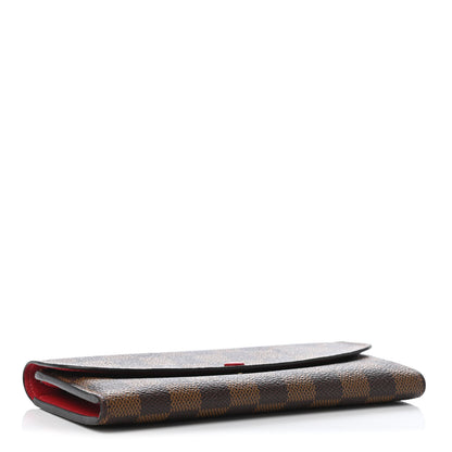 Louis Vuitton Damier Ebene Emilie Wallet Red 3 of 5