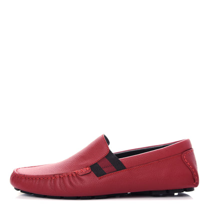 Gucci Calfskin Web Mens Driver Loafers 7 Red 1 of 11