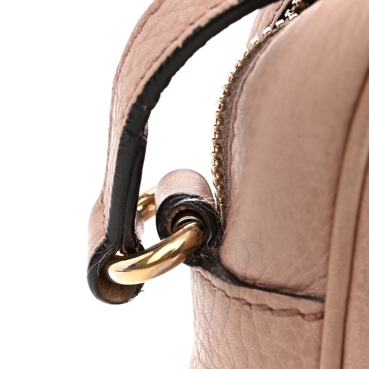 Pebbled Calfskin Small Soho Disco Bag Camelia