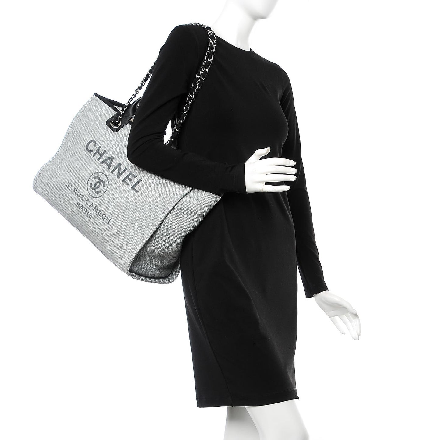 Canvas Large Deauville Tote Grey