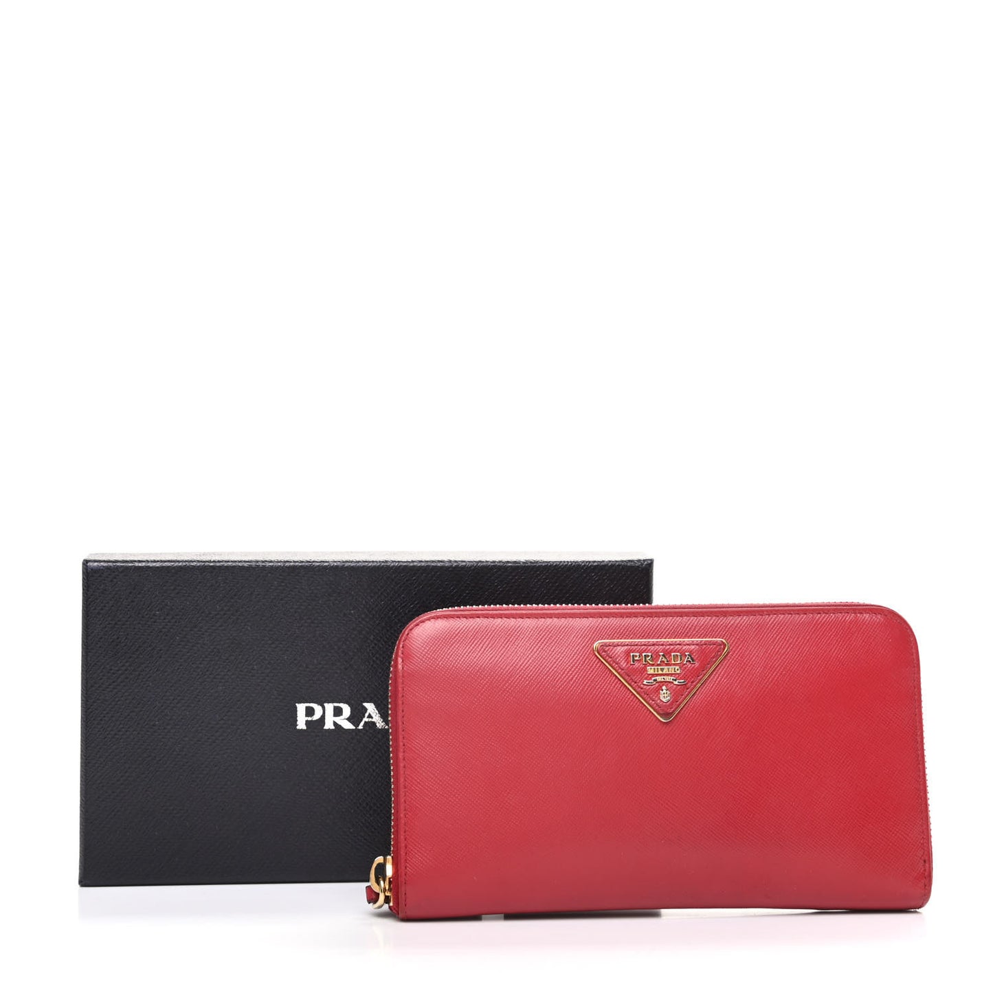 Saffiano Triangle Zip Around Wallet Fuoco