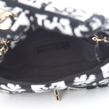 Chanel Cashmere Knit Coco Neige Flap Black White 5 of 10