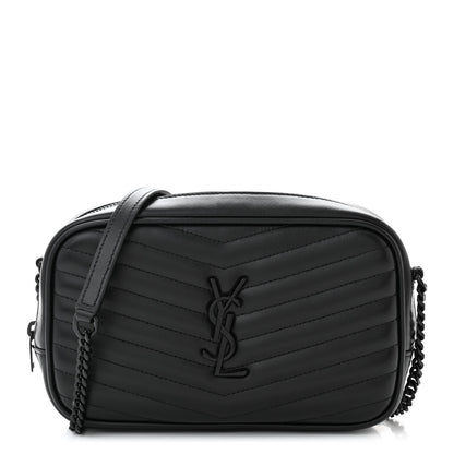 Saint Laurent Calfskin Matelasse Monochrome Monogram Mini Lou Camera Bag Black 1 of 10