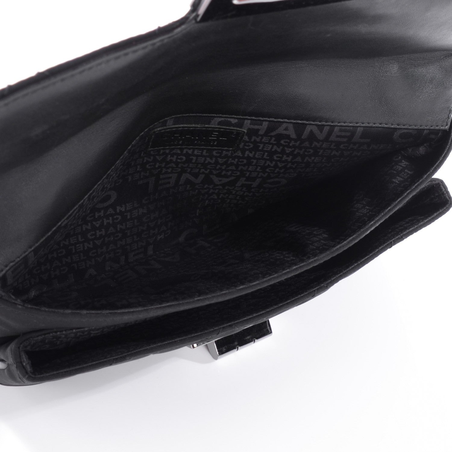 Chanel Nylon Quilted Mademoiselle Messenger Flap Bag Black 8 of 8