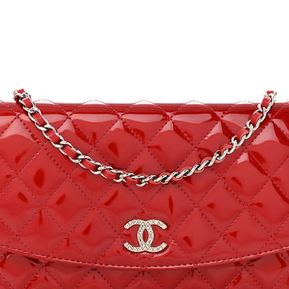 Chanel Patent Quilted Brilliant Wallet On Chain WOC Red 9 of 14
