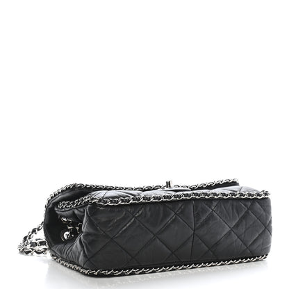 Chanel Crumpled Calfskin Medium Chain Flap Black 4 of 9