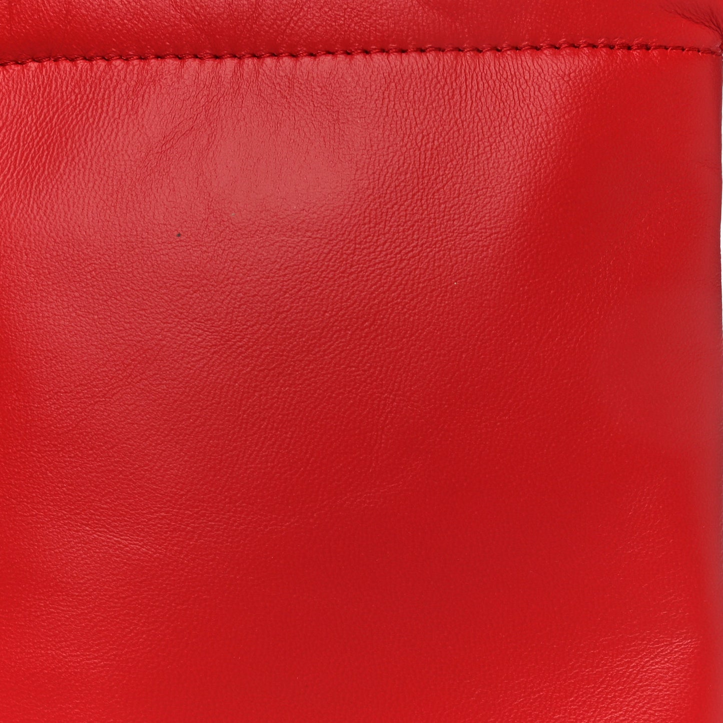 Calfskin Small Drawcord Pouch Red
