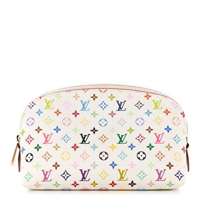 Louis Vuitton Monogram Multicolor Cosmetic Pouch White Litchi 1 of 6