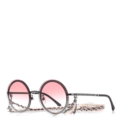 Chanel Chain Round Sunglasses 4245 Pink Silver 1 of 5