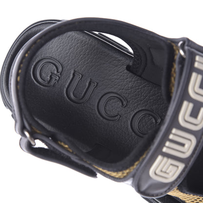 Gucci X SEGA Nappa Mesh Mens Aguru Sandals 8 Loess Black 9 of 10