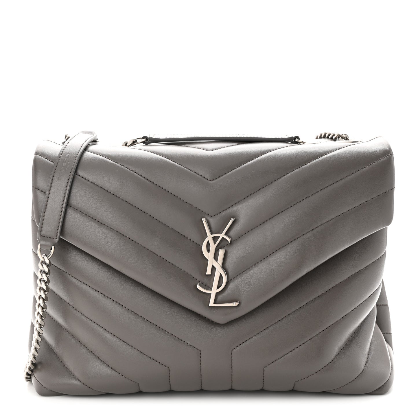 Calfskin Y Quilted Monogram Medium Loulou Chain Satchel Earth