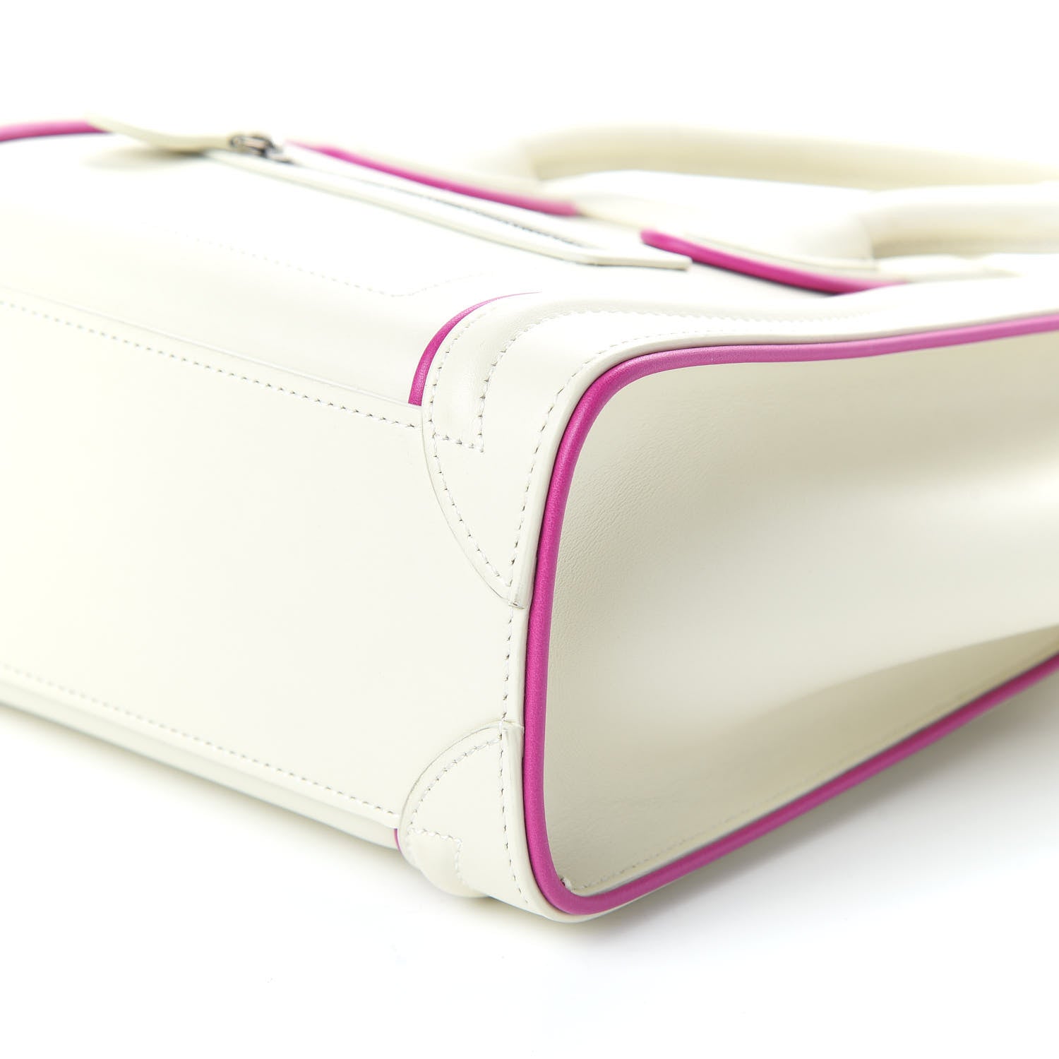 Celine Smooth Calfskin Nano Luggage White Magenta 7 of 9