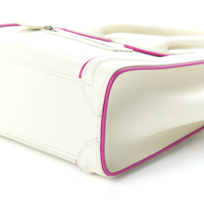 Celine Smooth Calfskin Nano Luggage White Magenta 7 of 9