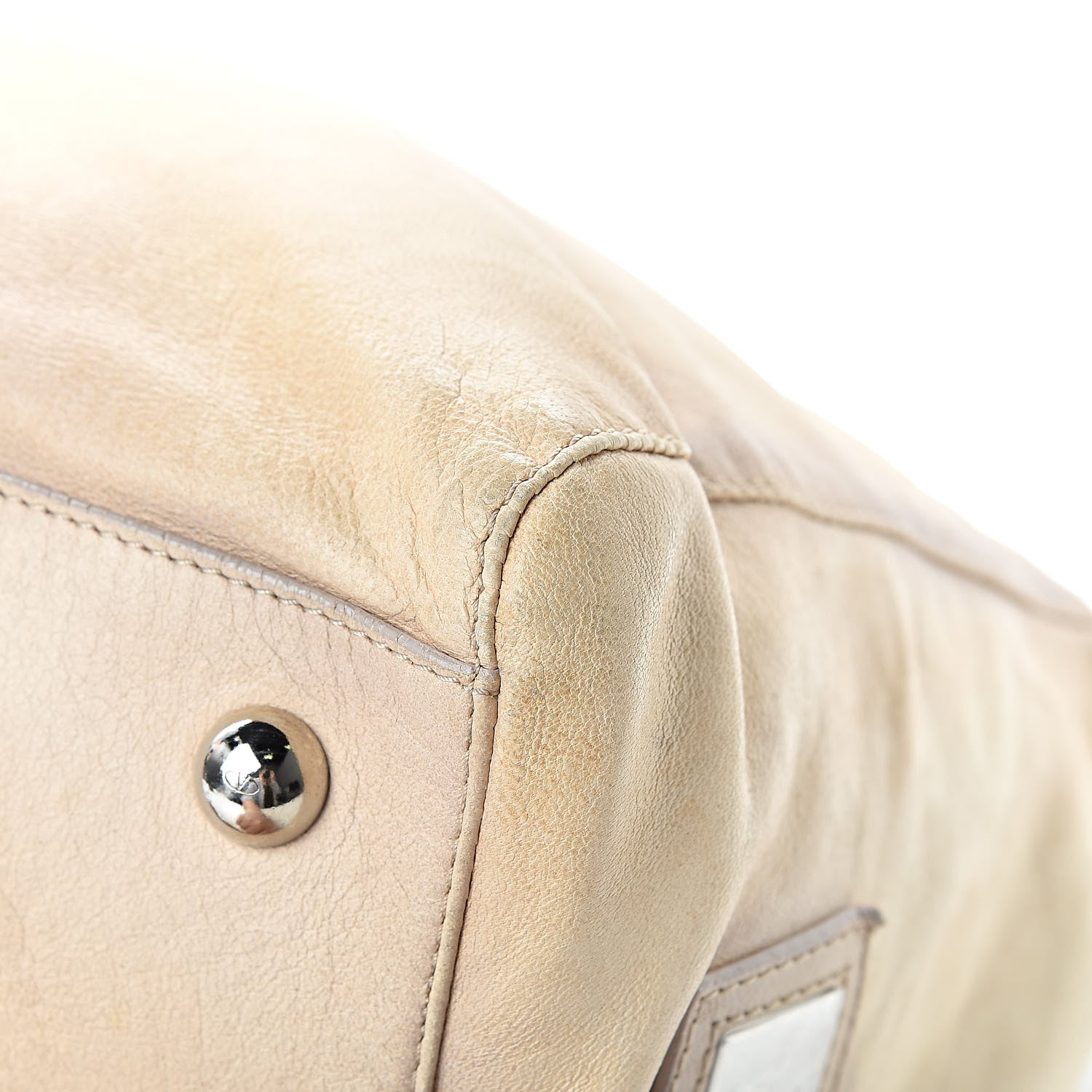 Valentino Garavani Lambskin Ruffle Tote Beige 11 of 19