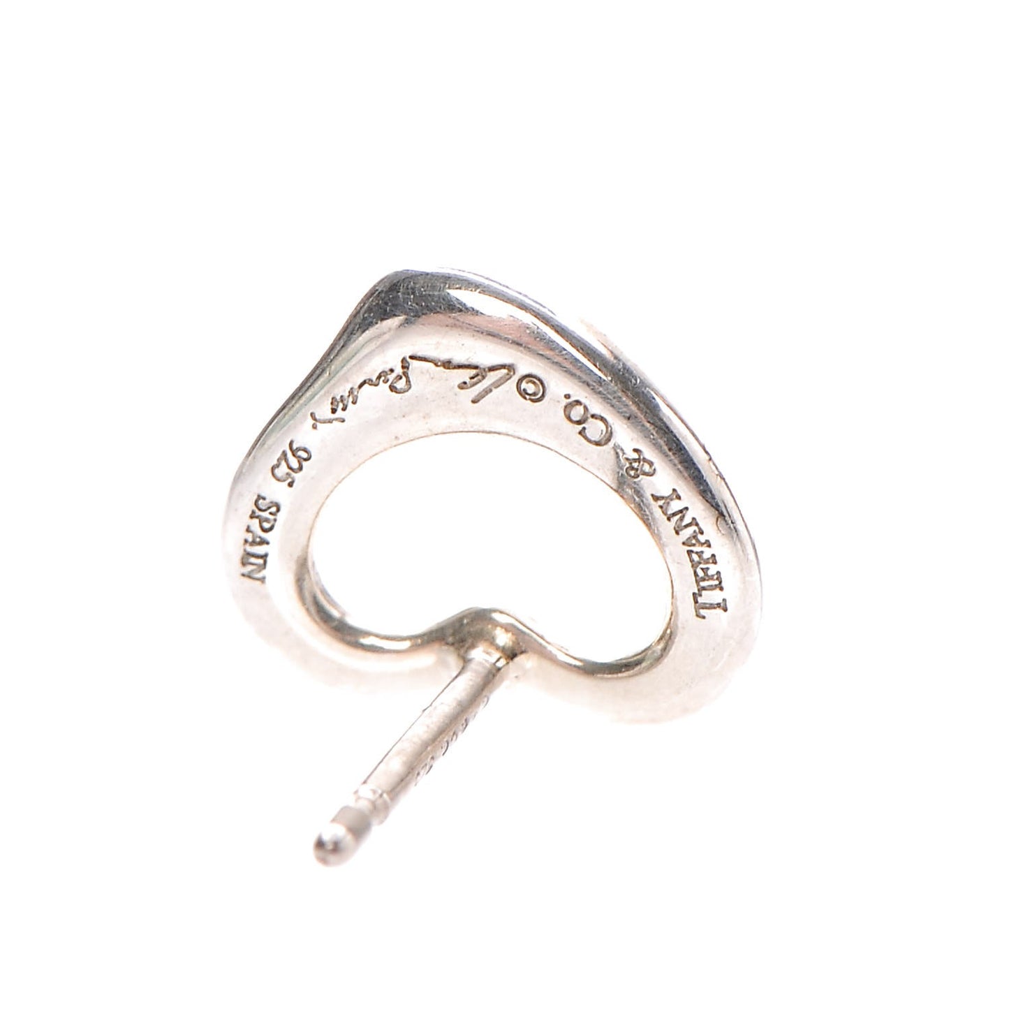 Sterling Silver 11mm Elsa Peretti Open Heart Earrings