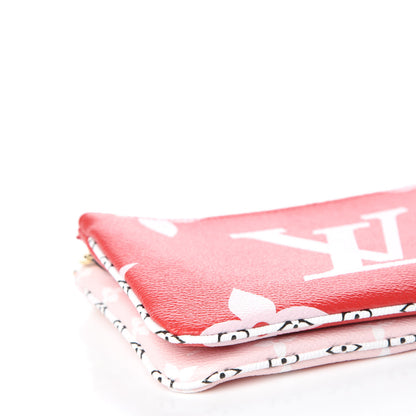 Louis Vuitton Monogram Giant Double Zip Pochette Rouge 8 of 10