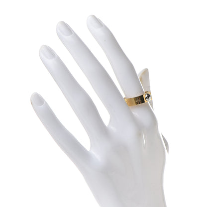 Louis Vuitton Brass Monogram Engraved Nanogram Ring S Gold 2 of 8