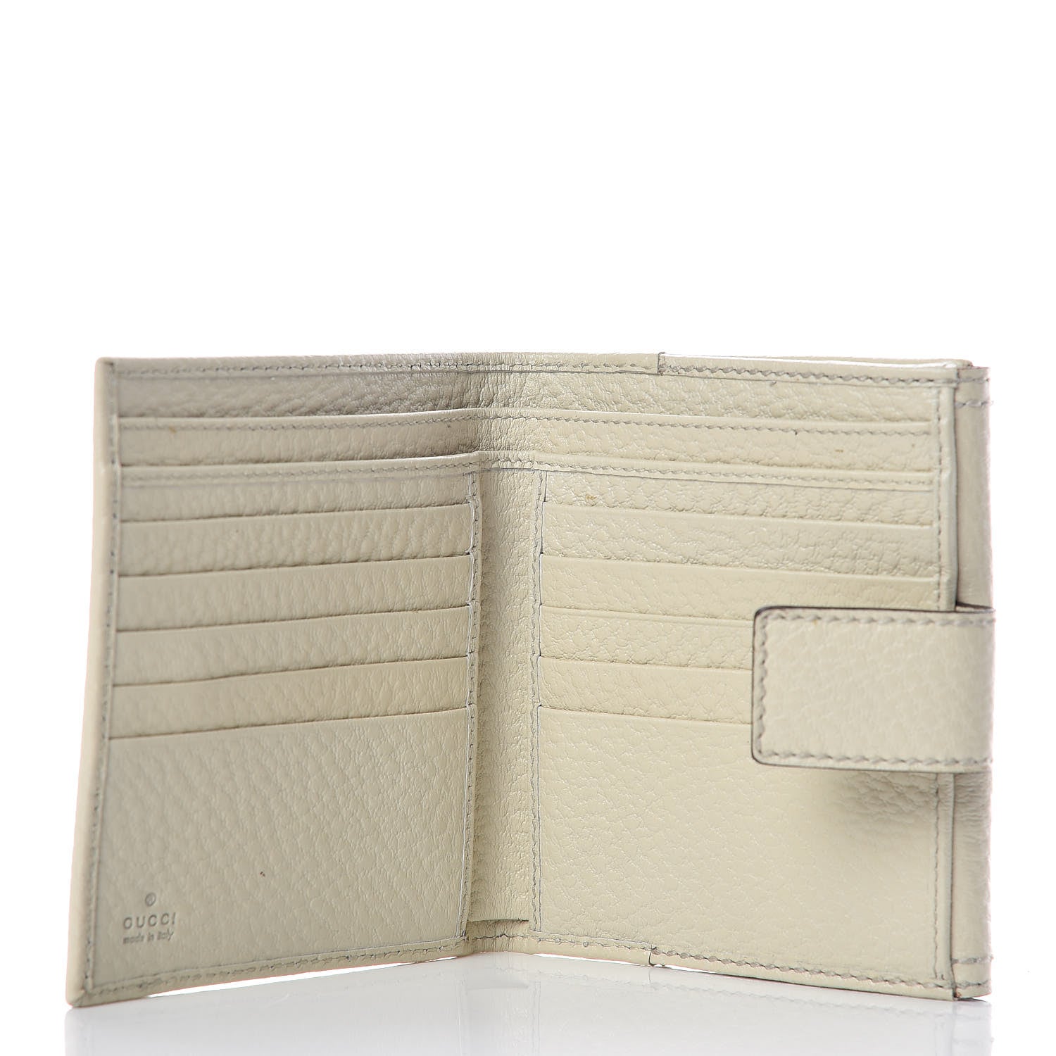 Gucci Calfskin Bamboo French Wallet White 5 of 12