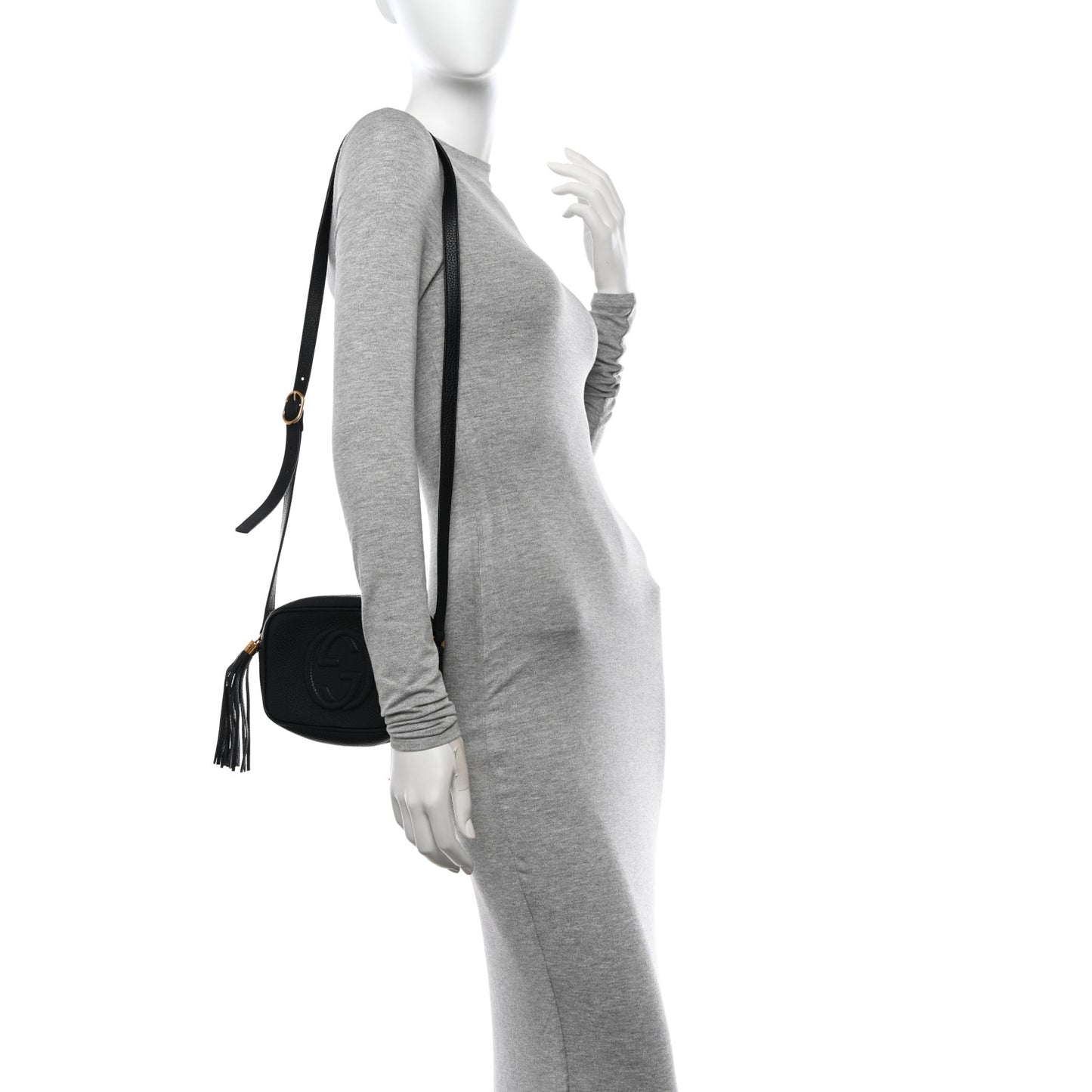 Pebbled Calfskin Mini Soho Disco Bag Black