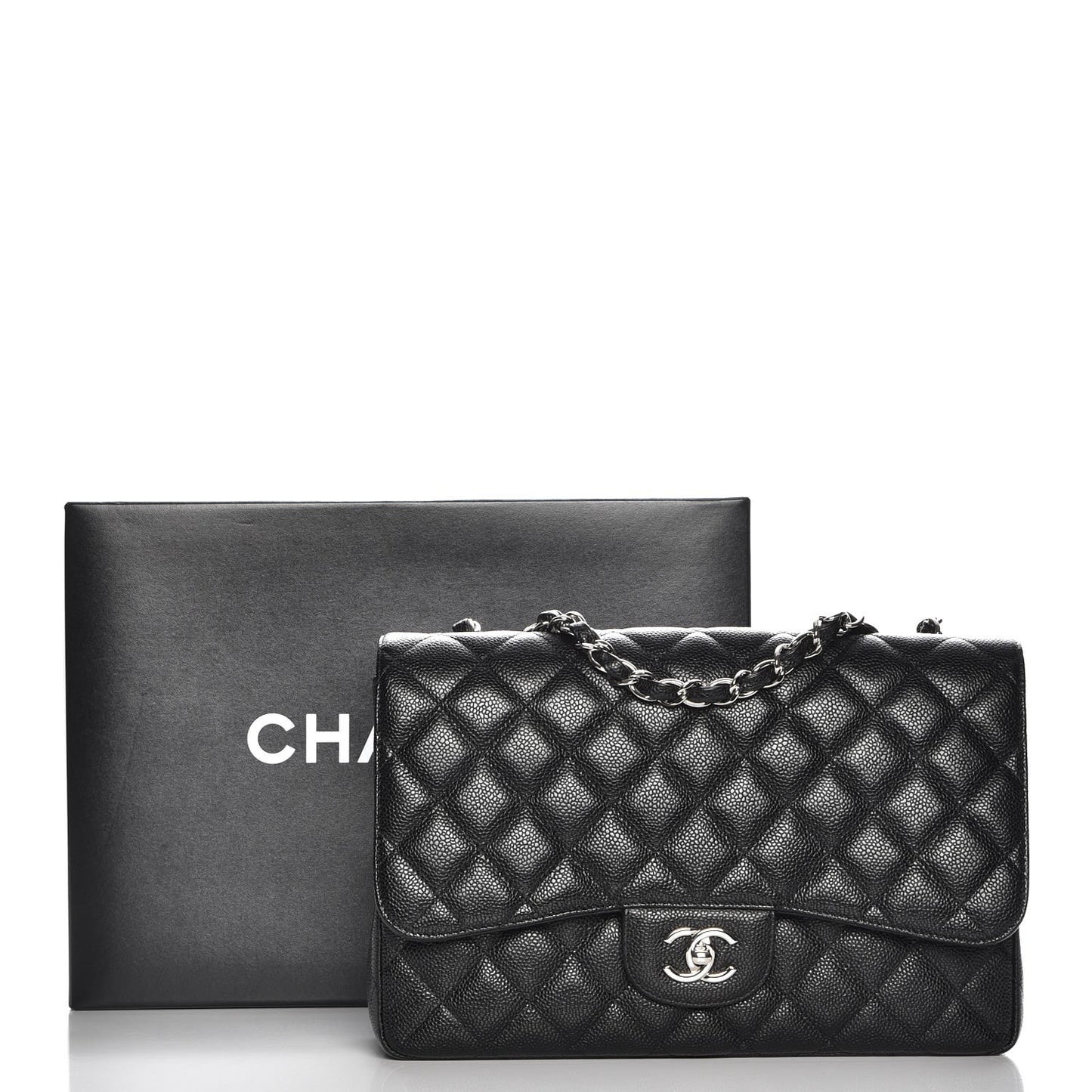 Caviar Quilted Jumbo Single Flap Black