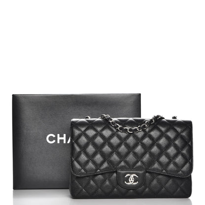 Chanel Caviar Quilted Jumbo Single Flap Black 8 of 8