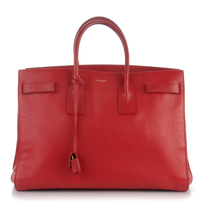 Saint Laurent Calfskin Large Sac de Jour Carryall Red 1 of 11