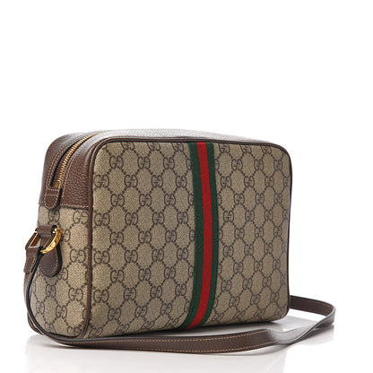 Gucci GG Supreme Monogram Web Small Ophidia Shoulder Bag Brown 2 of 9