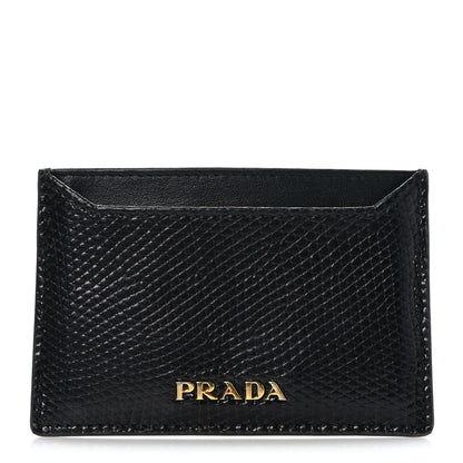 Prada Lizard Card Case Black 1 of 7