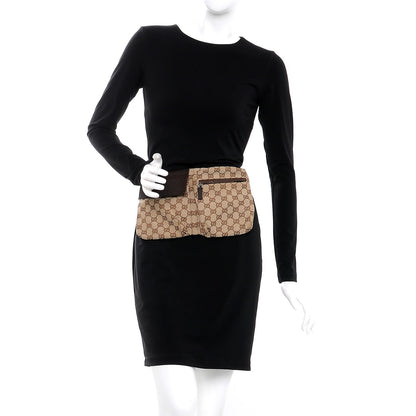 Gucci GG Monogram Double Pocket Belt Bag Dark Brown 2 of 8