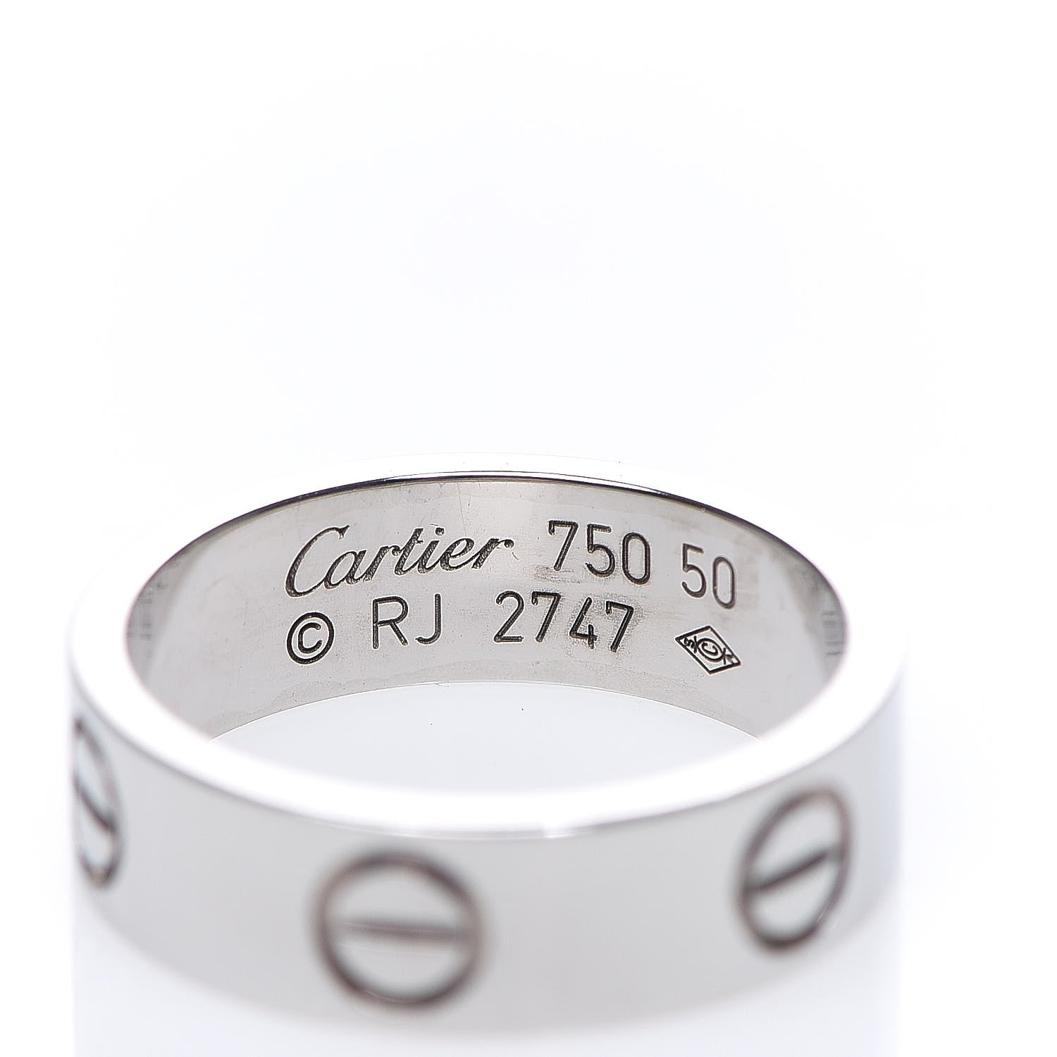 Cartier 18K White Gold 5.5mm LOVE Ring 50 5.25 3 of 4