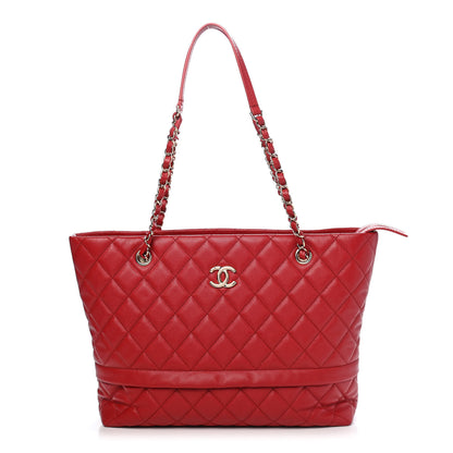Chanel Caviar Quilted Rolled Up Tote Red 1 of 8