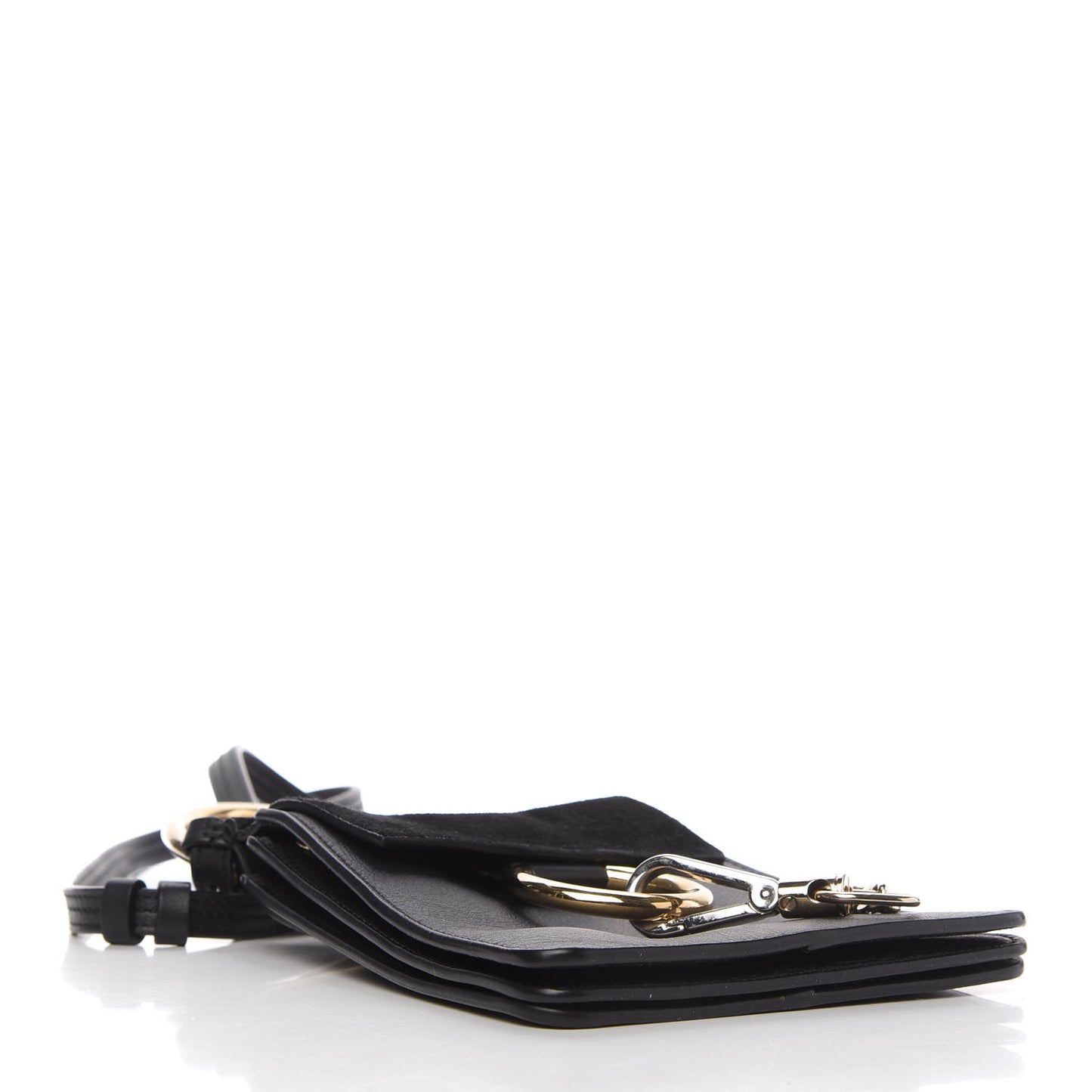 Suede Calfskin Mini Faye Bracelet Bag Black