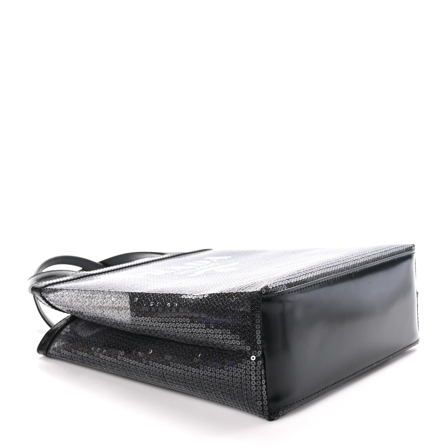 Prada Sequin Rete Paillettes Small Tote Bag Black 6 of 11