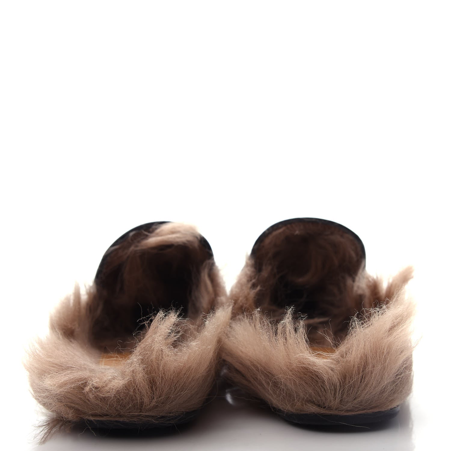 Gucci Patent Fur Womens Princetown Slippers 35 Black Natural 7 of 10