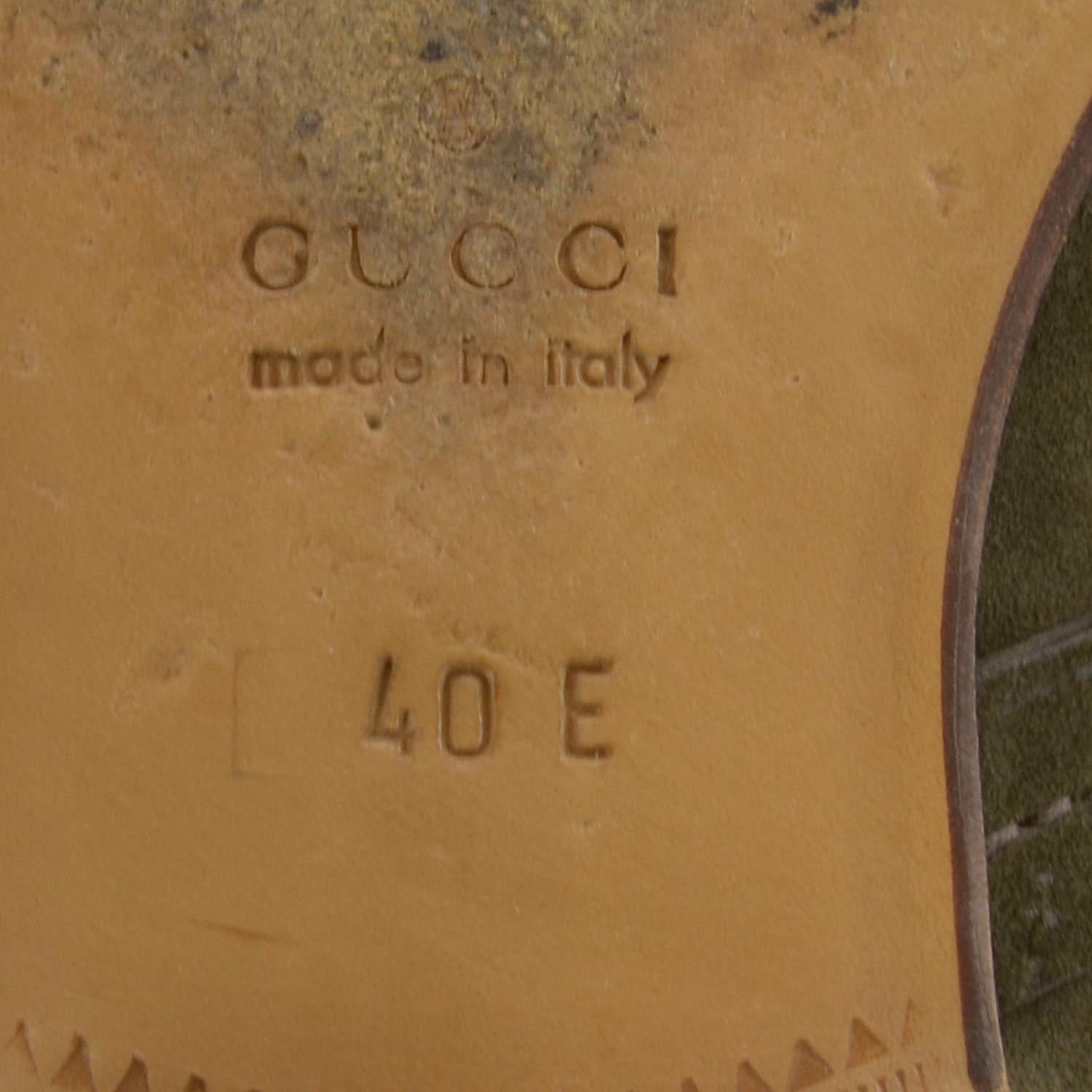 Gucci Mens Suede Loafers 40 Green 6 of 6