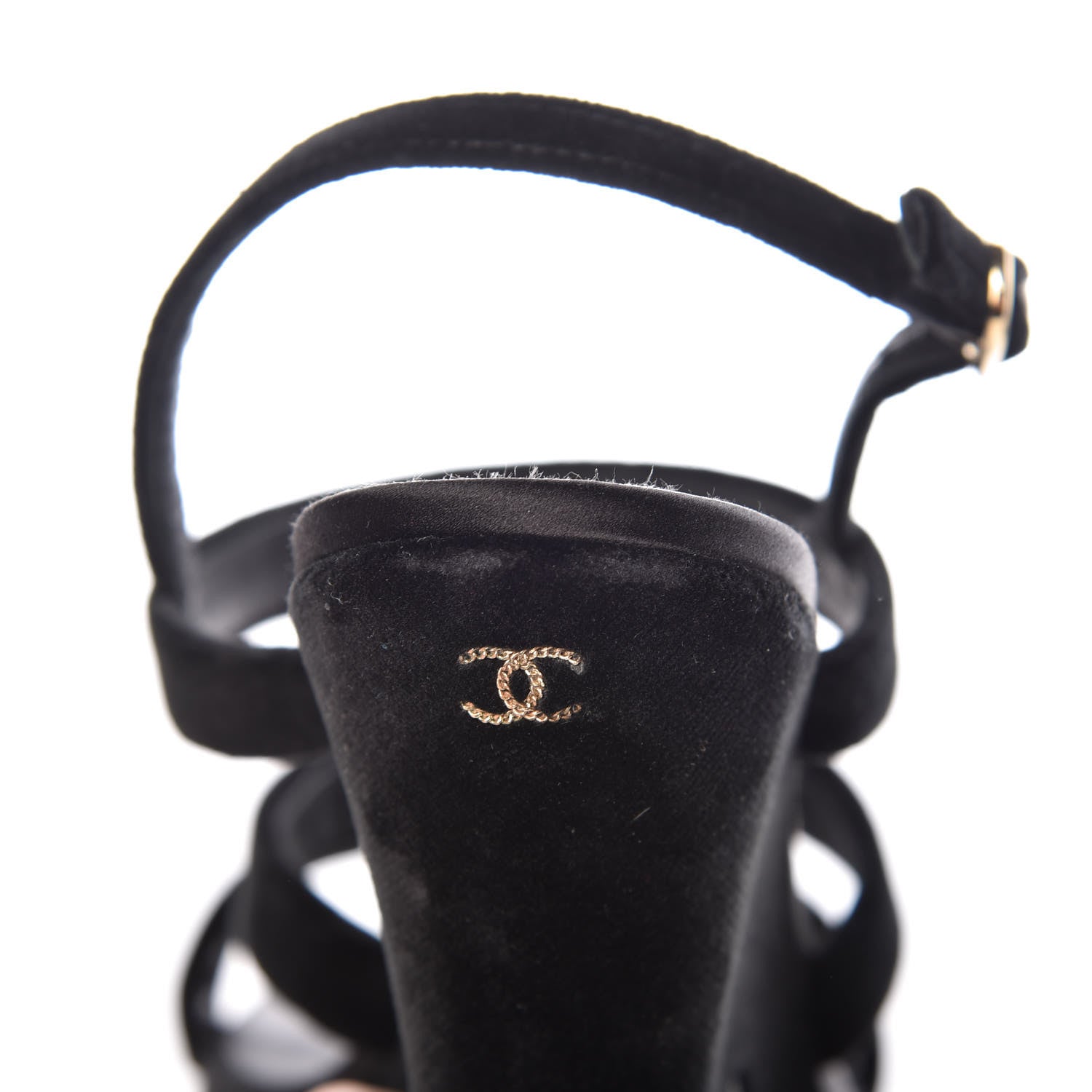 Chanel Velvet CC Sandals 41 Black 15 of 20